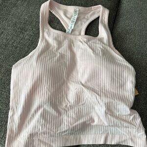 lululemon athletica Pink Ribbed cropped Tank Top